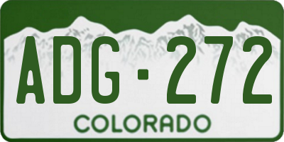 CO license plate ADG272