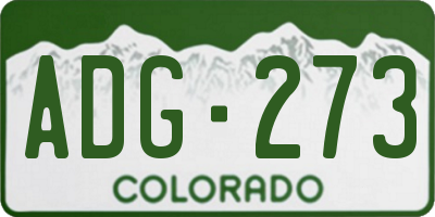 CO license plate ADG273