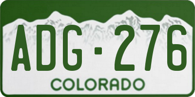 CO license plate ADG276