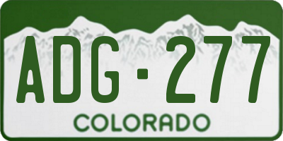 CO license plate ADG277
