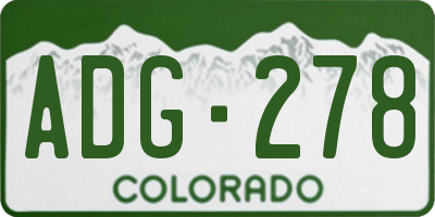 CO license plate ADG278