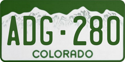 CO license plate ADG280