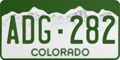CO license plate ADG282