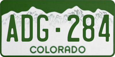CO license plate ADG284