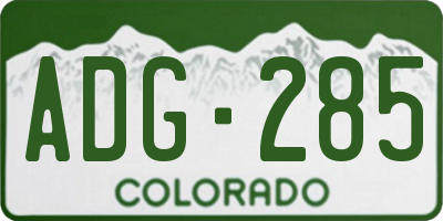 CO license plate ADG285
