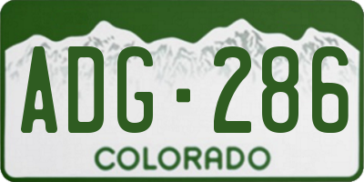 CO license plate ADG286