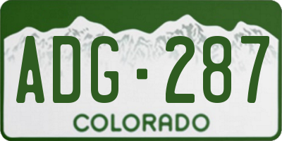 CO license plate ADG287