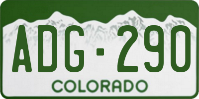 CO license plate ADG290