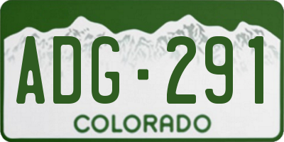 CO license plate ADG291