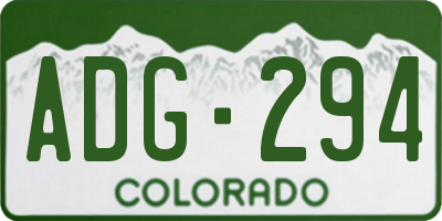 CO license plate ADG294