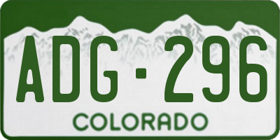 CO license plate ADG296
