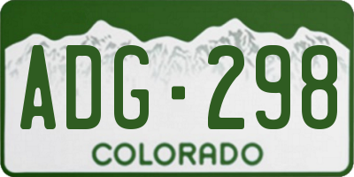 CO license plate ADG298