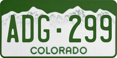 CO license plate ADG299