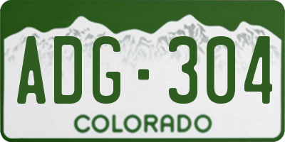 CO license plate ADG304