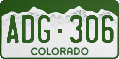 CO license plate ADG306