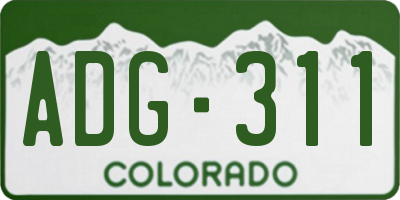 CO license plate ADG311