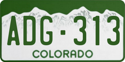 CO license plate ADG313