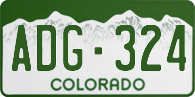 CO license plate ADG324