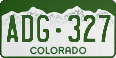 CO license plate ADG327