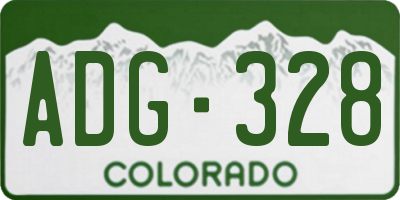 CO license plate ADG328