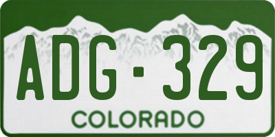 CO license plate ADG329