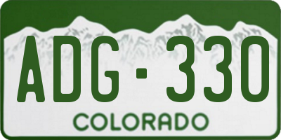 CO license plate ADG330