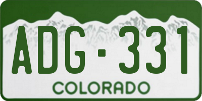 CO license plate ADG331