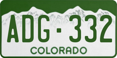CO license plate ADG332