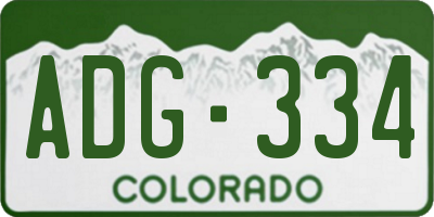 CO license plate ADG334