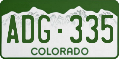 CO license plate ADG335