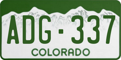 CO license plate ADG337