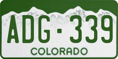 CO license plate ADG339