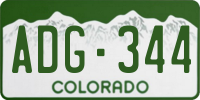 CO license plate ADG344