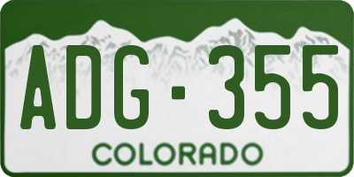 CO license plate ADG355