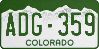 CO license plate ADG359