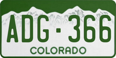 CO license plate ADG366