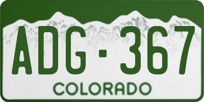 CO license plate ADG367