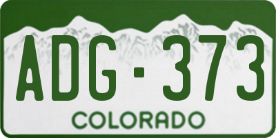 CO license plate ADG373