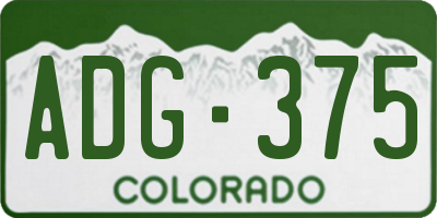 CO license plate ADG375