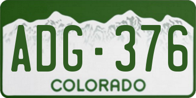 CO license plate ADG376
