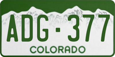 CO license plate ADG377