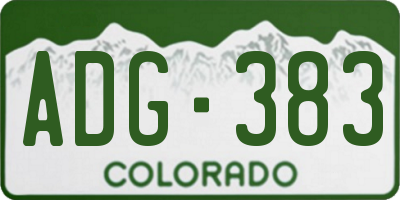 CO license plate ADG383