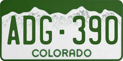 CO license plate ADG390