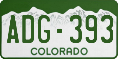 CO license plate ADG393