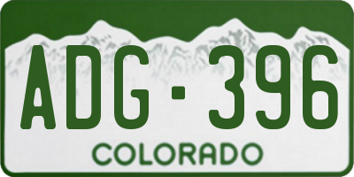 CO license plate ADG396