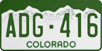 CO license plate ADG416