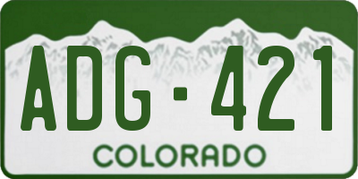 CO license plate ADG421