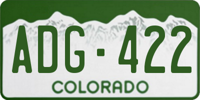 CO license plate ADG422