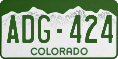CO license plate ADG424