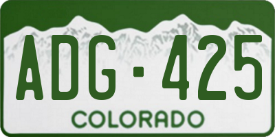 CO license plate ADG425